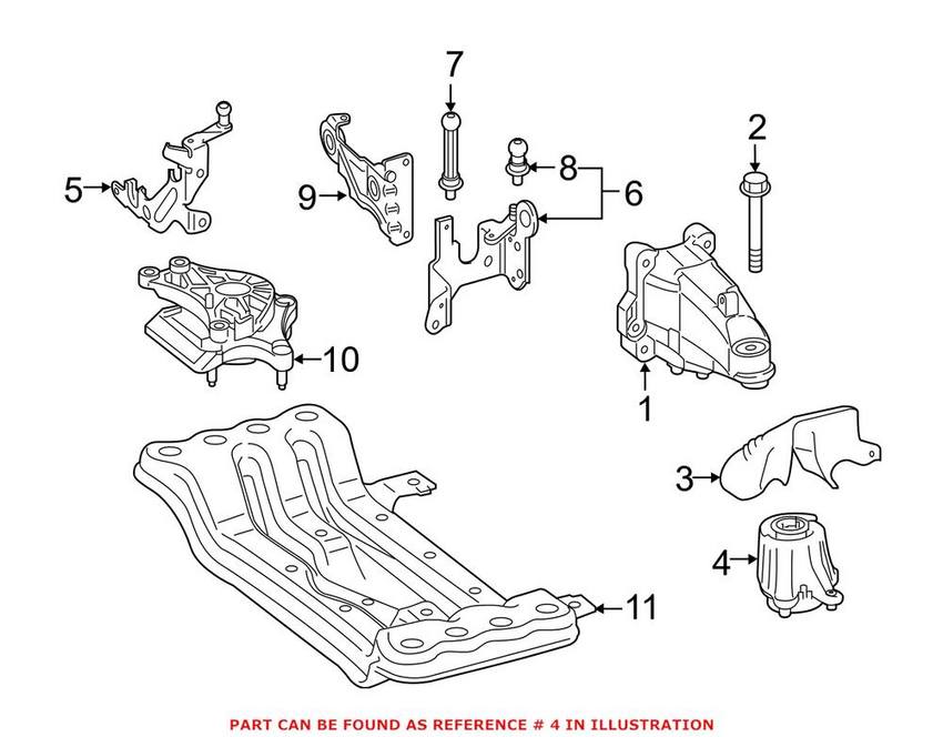 Mercedes Engine Mount - Passenger Side 2052400900